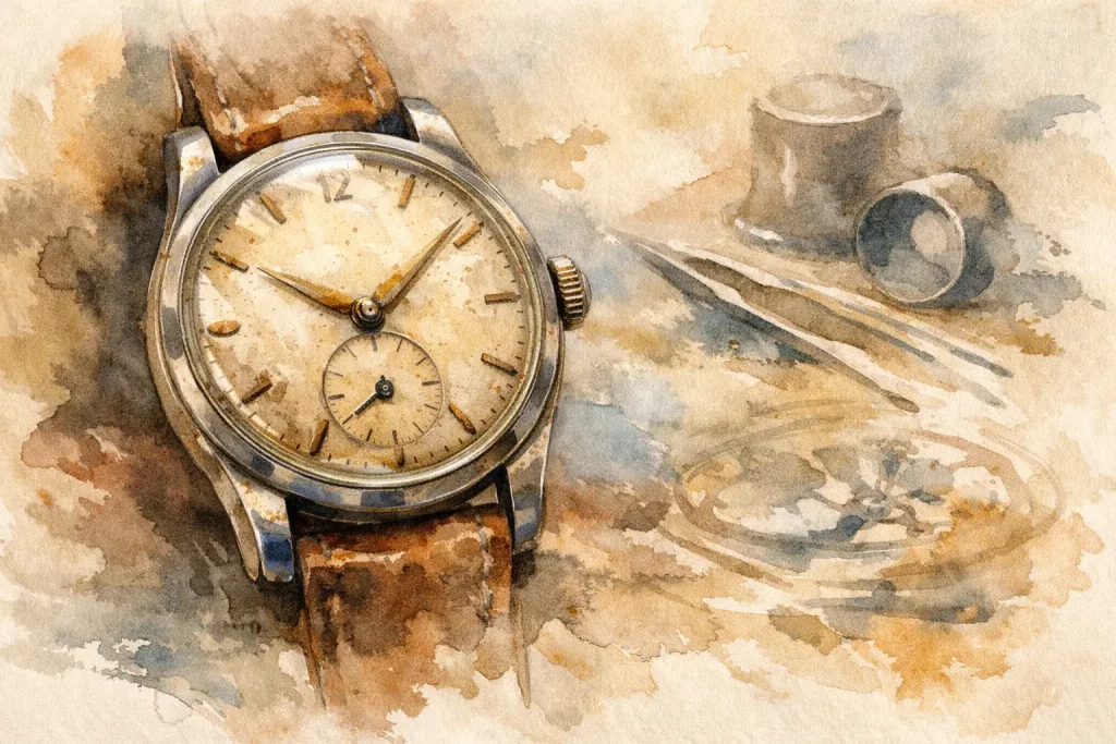 Vintage Omega herstel voorbeeld met behoud van karakter