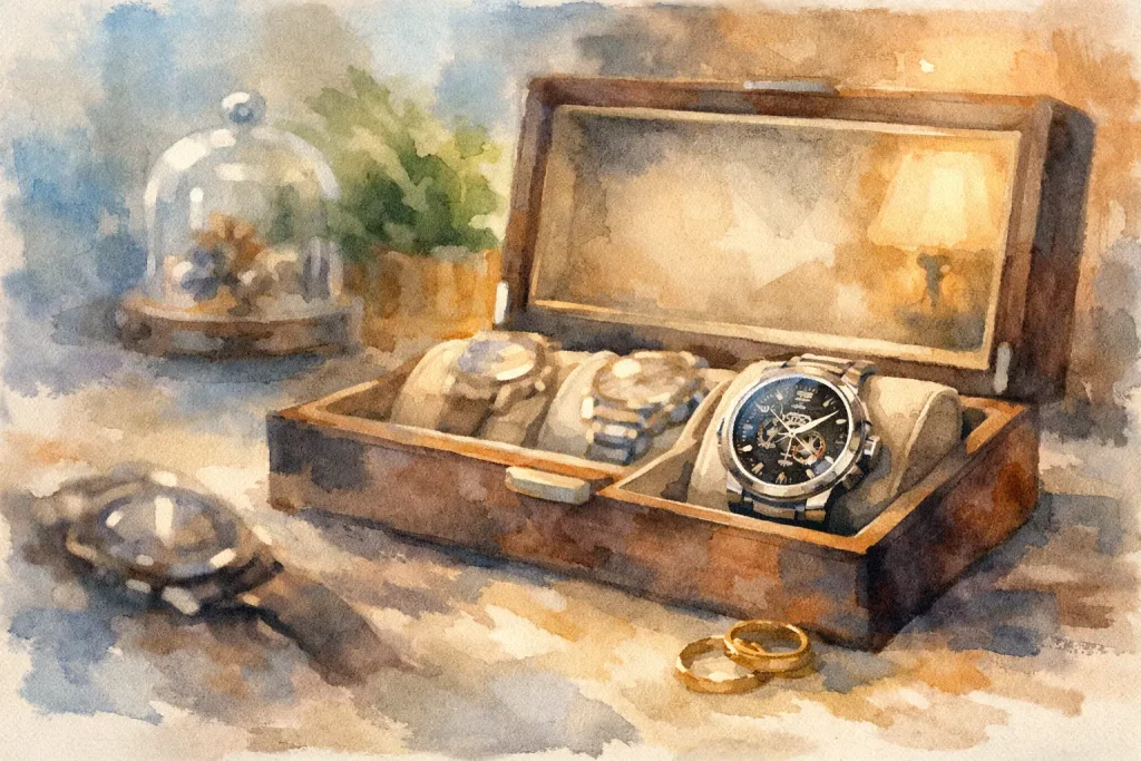 Automatisch horloge veilig opbergen thuis